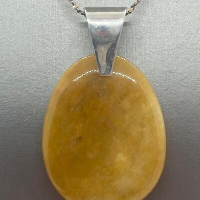 Lot 129: Jay King 925 DTR Butterscotch Jasper Pendant Desert Rose Trading Co.