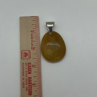 Lot 129: Jay King 925 DTR Butterscotch Jasper Pendant Desert Rose Trading Co.