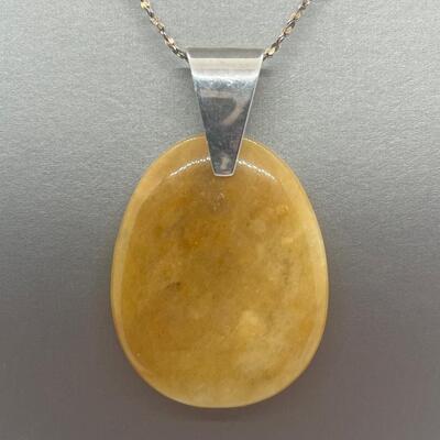 Lot 129: Jay King 925 DTR Butterscotch Jasper Pendant Desert Rose Trading Co.