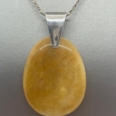 Lot 129: Jay King 925 DTR Butterscotch Jasper Pendant Desert Rose Trading Co.