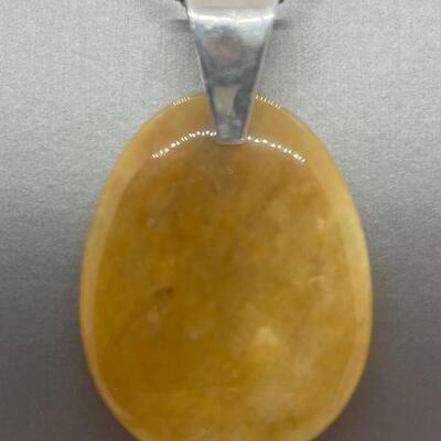 Lot 129: Jay King 925 DTR Butterscotch Jasper Pendant Desert Rose Trading Co.