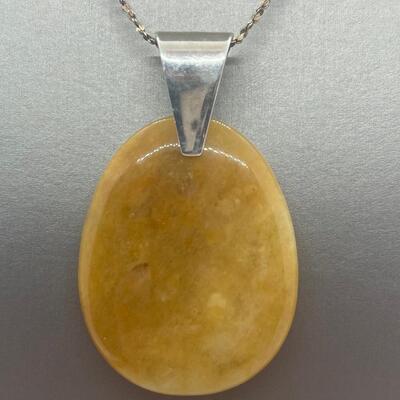 Lot 129: Jay King 925 DTR Butterscotch Jasper Pendant Desert Rose Trading Co.