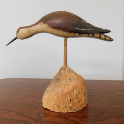 Hand Carved Sand Piper Shore Bird Signed by Artist Jim Slack Prone