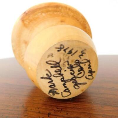 Spalt Wood Hand Carved Mushroom Signed by Artist