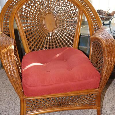 MONTEREY STYLE HIGH BACK RATTAN & WICKER  CHAIRS W/CUSHIONS