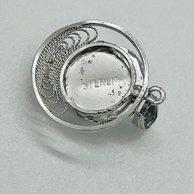 Lot 133: Sterling Moonstone Pendant & Crystal Pendant