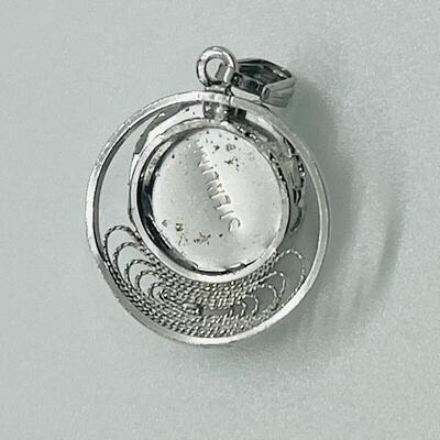 Lot 133: Sterling Moonstone Pendant & Crystal Pendant