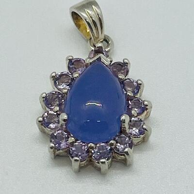 Lot 134: Two Sterling & Gemstone Pendants
