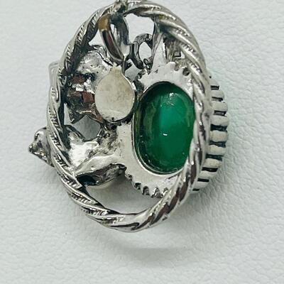 Lot 138: Jade, Pearl & Garnet in 925 Pendant