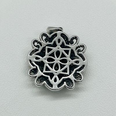 Lot 157: White & Blue Diamonds Set into Silver Pendant 925 SJ