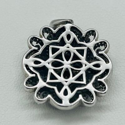 Lot 157: White & Blue Diamonds Set into Silver Pendant 925 SJ
