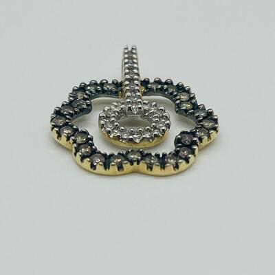 Lot 161: 14k HN China Gold & Pave Diamonds Pendant