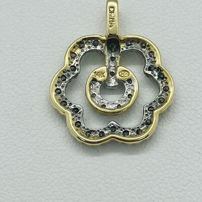 Lot 161: 14k HN China Gold & Pave Diamonds Pendant