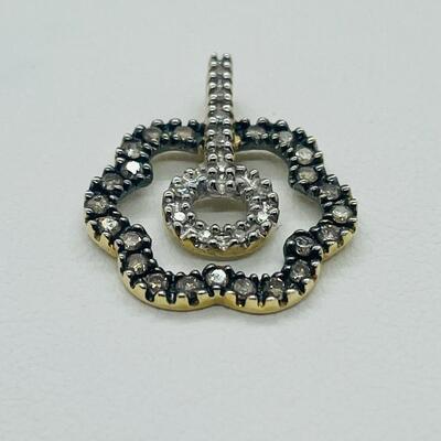 Lot 161: 14k HN China Gold & Pave Diamonds Pendant