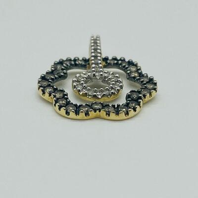 Lot 161: 14k HN China Gold & Pave Diamonds Pendant