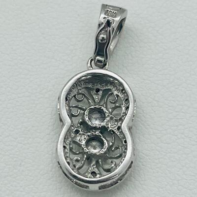 Lot 168: 18k 750 GA White Gold & Double Diamond Center of Double Circles