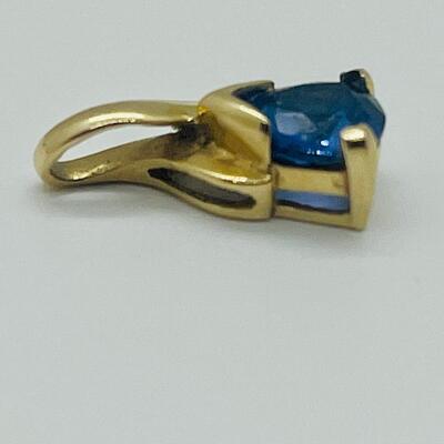 Lot 170: 14k GMA Yellow Gold & Tanzanite Pendant with 2 Diamond Chips