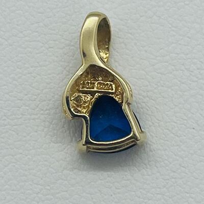 Lot 170: 14k GMA Yellow Gold & Tanzanite Pendant with 2 Diamond Chips