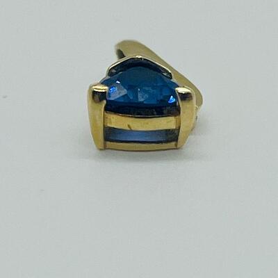 Lot 170: 14k GMA Yellow Gold & Tanzanite Pendant with 2 Diamond Chips