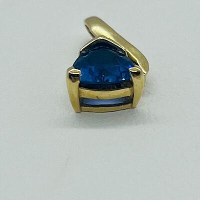 Lot 170: 14k GMA Yellow Gold & Tanzanite Pendant with 2 Diamond Chips