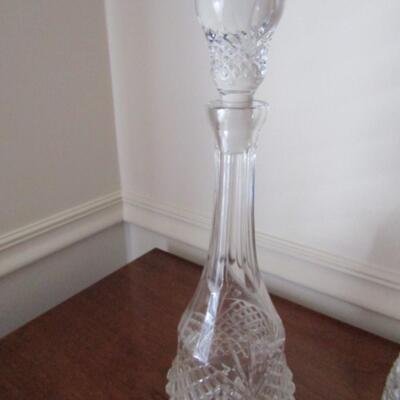 Two Glass/Crystal Decanters with Stoppers