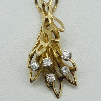 Lot 171: Vintage 14k Yellow Gold Bouquet of Diamonds