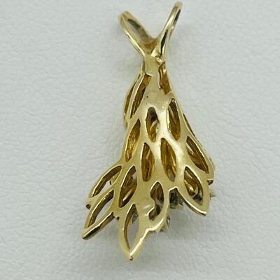 Lot 171: Vintage 14k Yellow Gold Bouquet of Diamonds