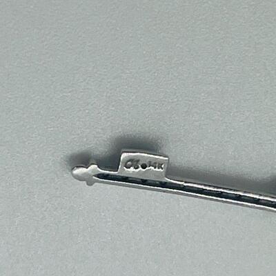 Lot 174: 14k White Gold Diamond Key Pendant