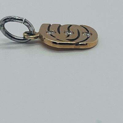 Lot 175: 10k EMB CTO Yellow Gold Charm/Pendant with 3 Diamonds