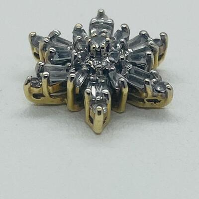 Lot 176: 14k ADL Diamond Starburst/Snowflake Pendant