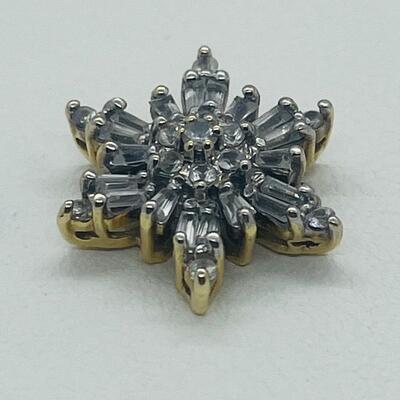 Lot 176: 14k ADL Diamond Starburst/Snowflake Pendant