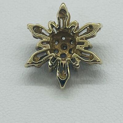 Lot 176: 14k ADL Diamond Starburst/Snowflake Pendant