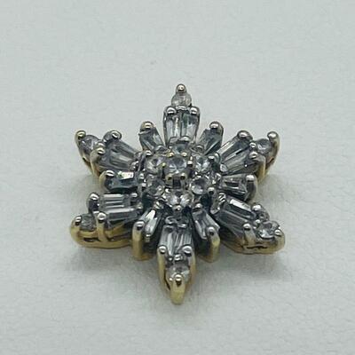 Lot 176: 14k ADL Diamond Starburst/Snowflake Pendant