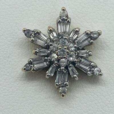 Lot 176: 14k ADL Diamond Starburst/Snowflake Pendant