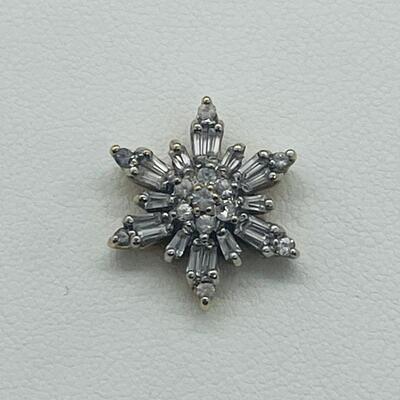 Lot 176: 14k ADL Diamond Starburst/Snowflake Pendant