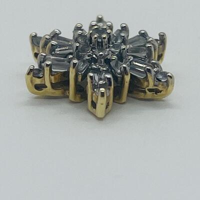 Lot 176: 14k ADL Diamond Starburst/Snowflake Pendant