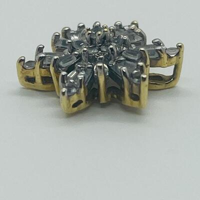 Lot 176: 14k ADL Diamond Starburst/Snowflake Pendant