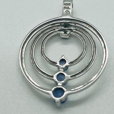 Lot 180: 10k White Gold Infinity Chakra Pendant Diamond Chips and Amethysts