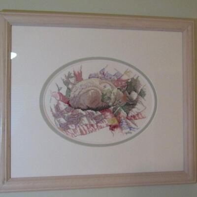 Framed Under Glass Handcrafted Needlework- Napping Kitty
