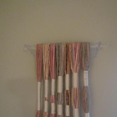 Eye-Catching Handcrafted Fiber Art with Acrylic Bracket and Rod for Hanging