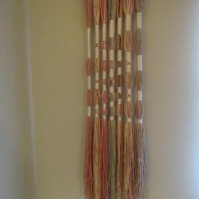 Eye-Catching Handcrafted Fiber Art with Acrylic Bracket and Rod for Hanging