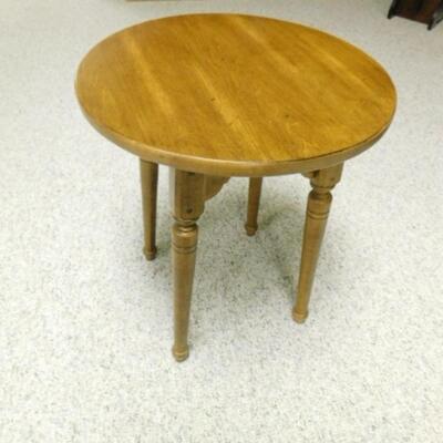 Solid Wood Round Side Table
