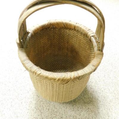 Large Rattan and Reed Weave Basket