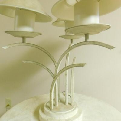 Contemporary Wrought Metal Triple Arm Electric Centerpiece Lamp Choice #1 of 2