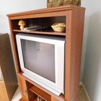 Sturdy Wood Media Center Stand (No Contents)