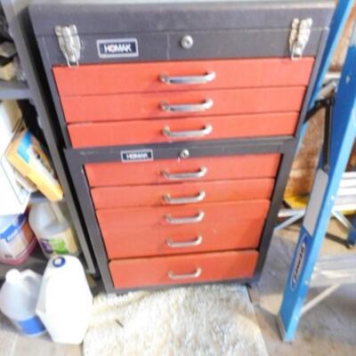 Homak Double Stack Tool Chest with Contents as Shown (Ladder not Included)