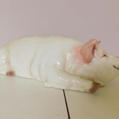 Vintage Large Ceramic Mold Prone Pig 16