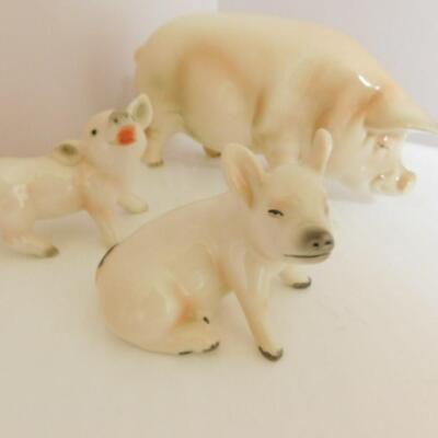 Set of Three Vintage Ceramic Goebel Pig Figurines