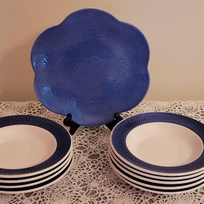 Lot 107:  (9) Windsor Browne Bowls and One Platter - All made in Italy