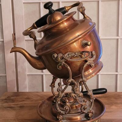 Lot 121: Victorian Copper Sternau & Co. Tipping Teapot